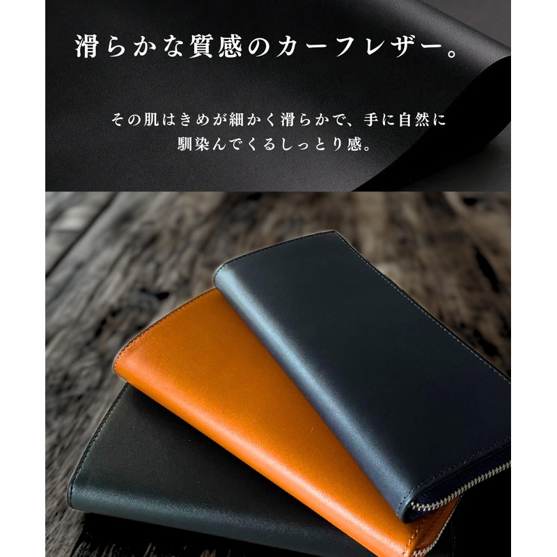 Iaji Men's Long Wallet, Genuine Leather, Compact, Large Capacity, Women's,