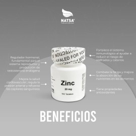 Zinc 20 Mg, 100 Tabletas Sabor N/a