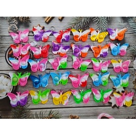 Roaqua Student Gift Bulk butterfly Fidget Bubble Mini Pop Fidget Keychain，Birthday Christmas Party Favors Supplies and Student Prizes Gift （30 Packs）