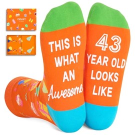 Zmart 43rd Birthday Gifts Ideas for Women - Socks for 43 Year Olds, Best Gifts for 43 Year Old Woman Man, 43rd Birthday Gifts for Her Him