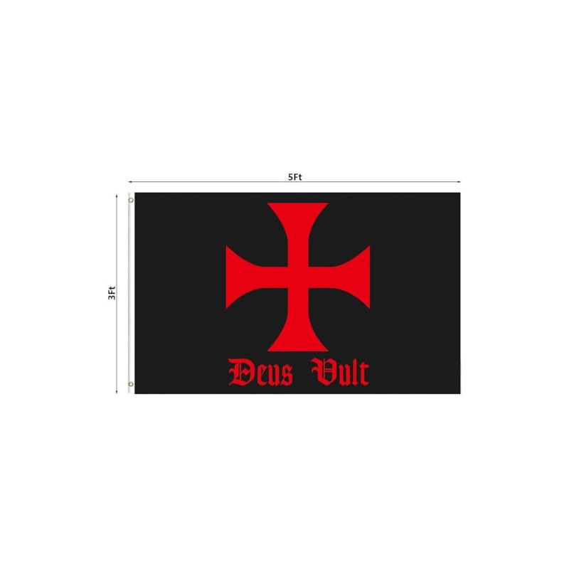 Templar Deus Vult Flag 3x5ft Medieval Crusader Knight Banner 100%