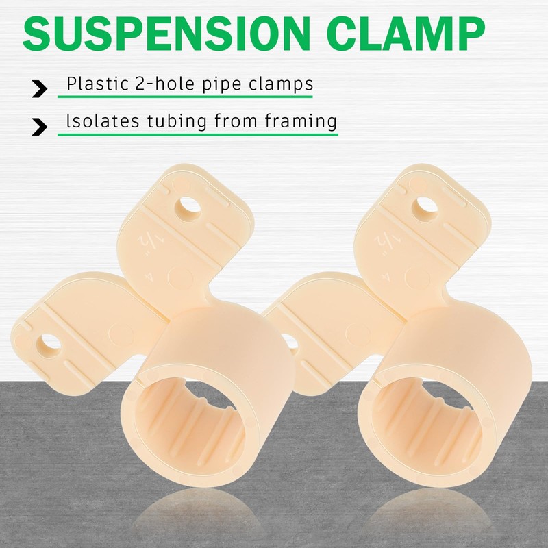 Briwooody 50 Pack 1/2 Inch Pex Suspension Pipe Clamps Tubing
