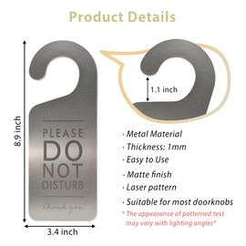Do Not Disturb Door Hanger Sign 1 Pack Metal Door Hanger Sign for Office Home Meeting Session Hotel rooms Online Class and More, Laser Pattern