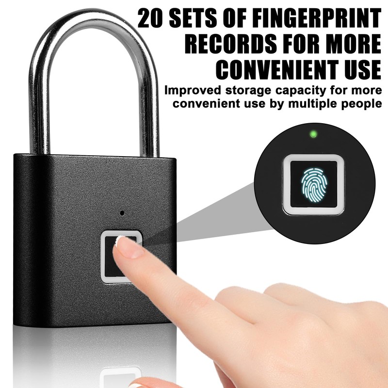 Fingerprint Lock, Smart Lock Waterproof, Lock with Fingerprint, Padlock Fingerprint,