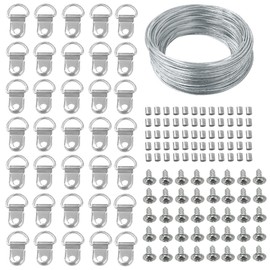 Mult Vilacan Hook Picture Rail, Wire Sling, Wire Rope, 30 m, Triangular Hanging Can, 40 , Wire Rope Sleeve, 50 , Wood Screws Included, Stainless Steel, Picture Frame, Thumb Tacks, Hanging Hardware