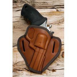 CEBECI ARMS Right Hand Brown Open Top OWB Belt Holster for Ruger GP100 Revolver, 4.2" Barrel