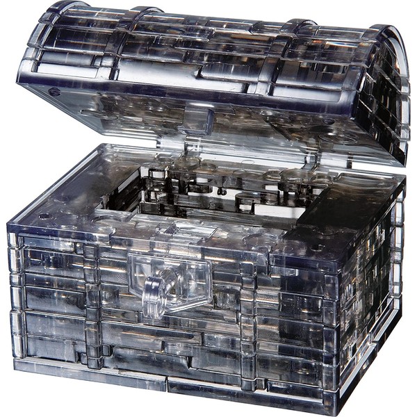 Bepuzzled Original 3D Crystal Puzzle - Treasure Chest, Black - Fun yet challenging brain teaser that will test your skills and imagination, For Ages 12+