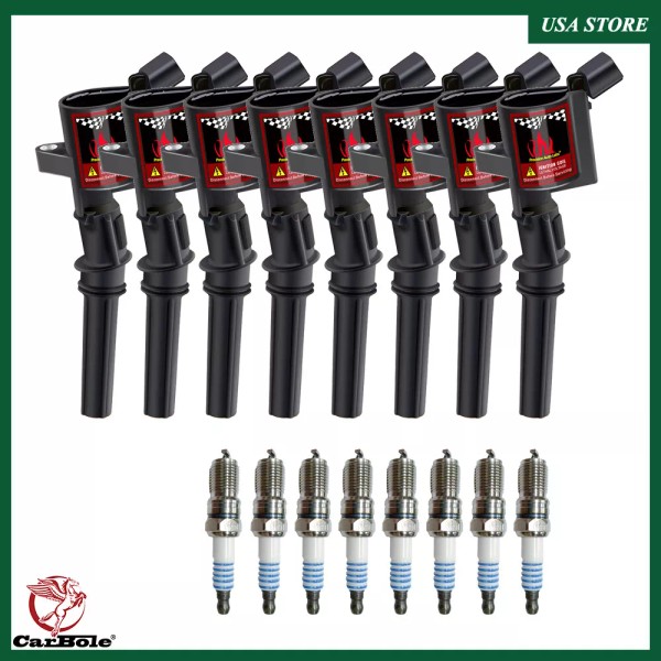 CarBole Set of 8 Ignition Coil & Platinum Spark Plug