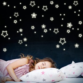 Wandkings Sterne XL-Set, 108 Sticker, extra starke Leuchtkraft, Wandsticker Leuchtaufkleber, Fluoreszierend und im Dunkeln leuchtend