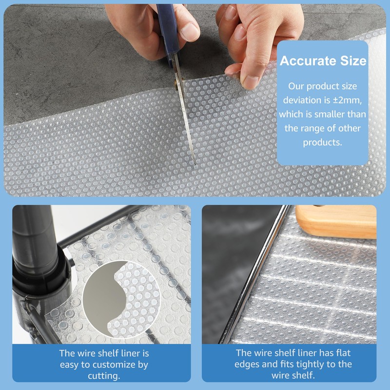 Pantry Shelf Liners for Wire Shelving: 11.5 Inch Wide Thick