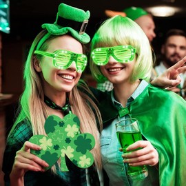 Large Size 7" Wooden Shamrock St. Patrick's Day Ornaments to Paint,Shamrocks Wooden DIY Blank Unfinished Round Wood Discs Ornament for Crafts Hanging Decorations(10PCS)