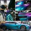 AUTOGOODY 48" x 60" Gloss Metallic Chameleon Purple Teal Vinyl
