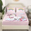 Loussiesd Children's Fitted Sheet 90 x 200 cm Girls Unicorn