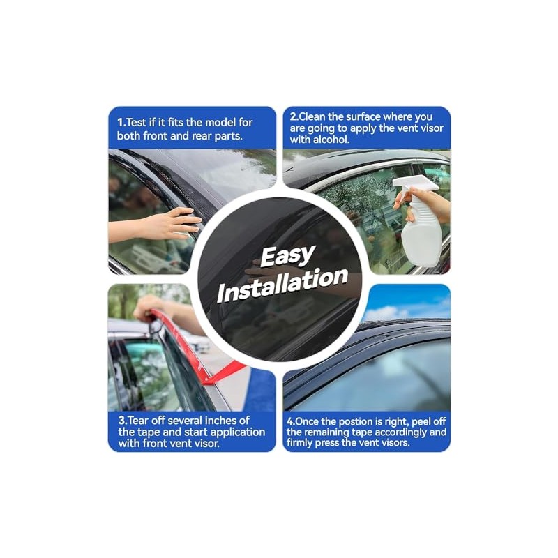 YQAUTEC Window Visors for 2015-2026 Ford F-150 & Super Duty