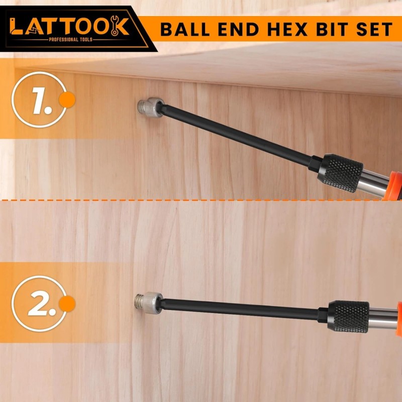 LATTOOK Ball End Hex Head Allen Wrench Drill Bit One