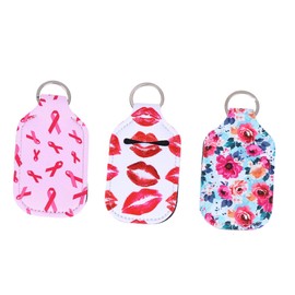 BIUDECO 3pcs Neoprene Keychain Carriers with Key for Hand Portable Bottle Holder for Daily Carry Lightweight Design for Backpack Stroller Gym Bag Travel Use