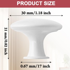 Jiozermi 6 Pcs White Round Antique Brass Kitchen Cabinet Knobs Drawer Handle Pulls Cupboard Door Knobs Dresser Knobs with 12 Pack Screws for Bathroom Drawer Door Hardware