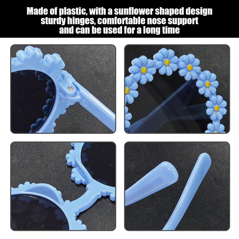 TVSVKWE 6 Pieces Of Small Flower Sunglasses, Creative Design Glasses,