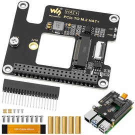 Drocoge PCIe to M.2 Adapter for Raspberry Pi 5, Supports NVMe SSD Protocol 2230 2242 M.2 Solid State Drive, High-Speed Reading/Writing, HAT + Standard