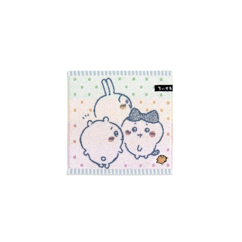 Chiikawa Towel Handkerchief, Blue, Pile 41-1160080, Approx. 9.8 x 9.8
