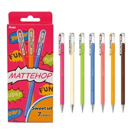Pentel Matte Hop Sweet Color Ballpoint Pen, 7 Colors, K110-V7STB