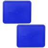 Klare Ware 3 Cup Replacement Lids/Covers for Pyrex 7210 & Klare Ware Rectangular Storage Bowls (Glass Containers Not Included) Microwave, Freezer & Top Rack Dishwasher Safe (2 Pack, Blue)