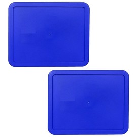 Klare Ware 3 Cup Replacement Lids/Covers for Pyrex 7210 & Klare Ware Rectangular Storage Bowls (Glass Containers Not Included) Microwave, Freezer & Top Rack Dishwasher Safe (2 Pack, Blue)