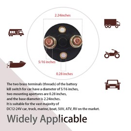 Battery Disconnect Switch,Waterproof Battery Cut Off Switch 12V-24V with 2 Keys,Universal Battery Isolator Switch Battery Kill Switch for Car Truck Marine ATV RV