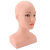 Female Bald Mannequin Head with Shoulder PVC Professional Cosmetology Face