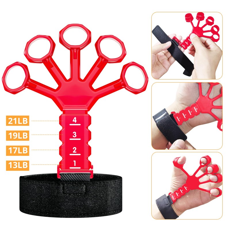 ALMAH Hand Trainer Finger Trainer 5-Pack Forearm Trainer Grip Strength