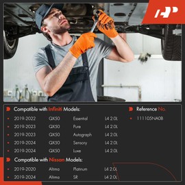 A-Premium Engine Oil Pan Sump with Drain Plug Compatible with Nissan Altima & Infiniti QX50, 2019-2024, L4 2.0L