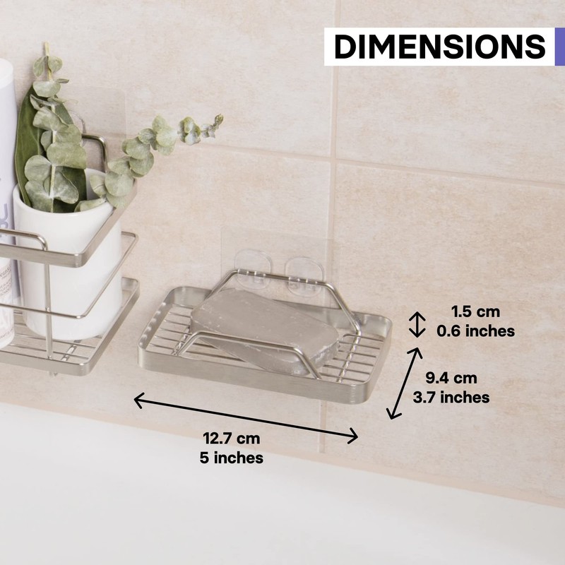 KINCMAX Premium Adhesive Soap Holder for Shower Wall - Drill