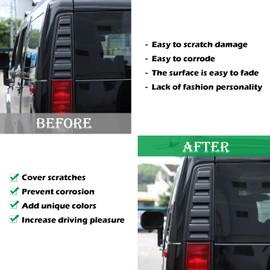 PIUGILH Fit for Hummer H2 2003-2009 Rear Upper Tail Light Lamp Vent Cover Guard Trim Car Decoration Accessories (Matte Black)