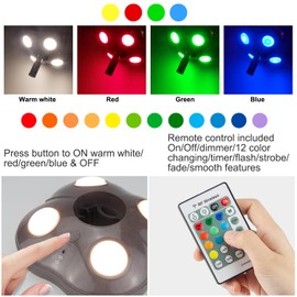 BIGMONAT Patio Umbrella Light Battery Operated, Outdoor Table Umbrella Lights with Remote and Timer, Color Changing Pole Light, Wireless Tent Lights for Camping, Brightness Dimmable, 250 Lumens