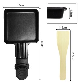 2pcs Cheese baking pan, 2pcs Kitchen Wooden shovel, non-stick coated baking pan, universal square baking pan, electric barbecue accessories, suitable for weekends and holiday parties