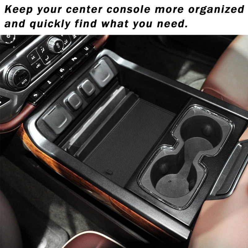 TACOBRO Center Console Organizer Compartment Cover Compatible with 2014-2018 Sierra/Silverado