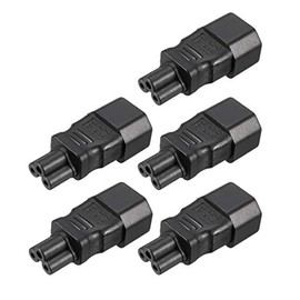 uxcell AC110-250V 10A Male IEC320 Male C14 to Female C5 Power Socket Adapter for Cord Connecting 5 Pcs
