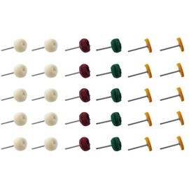 Yakamoz 30 Pieces Polishing Buffing Wheel Set, 1/8" Shank Abrasive Buffing Polishing Wheel Drill Cashmere Cotton Cloth Abrasive Polishing Wheels for Rotary Tools Parts Accessories