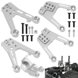 ShareGoo 4PCS Aluminum Front Rear Shock Tower Shock Hoops Bracket Mount Compatible with Axial SCX10 II 90046 90047 1/10 Scale Crawler Upgrade Part (Silver)