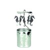 Kerzenfarm Seahorse Rotary Carousel for Tealights, Metal and Glass, 16.5cm