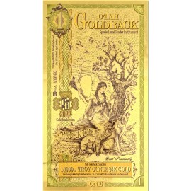1 Utah Goldback Aurum Gold Foil Note 1/1000 oz 24kt .999 Fine