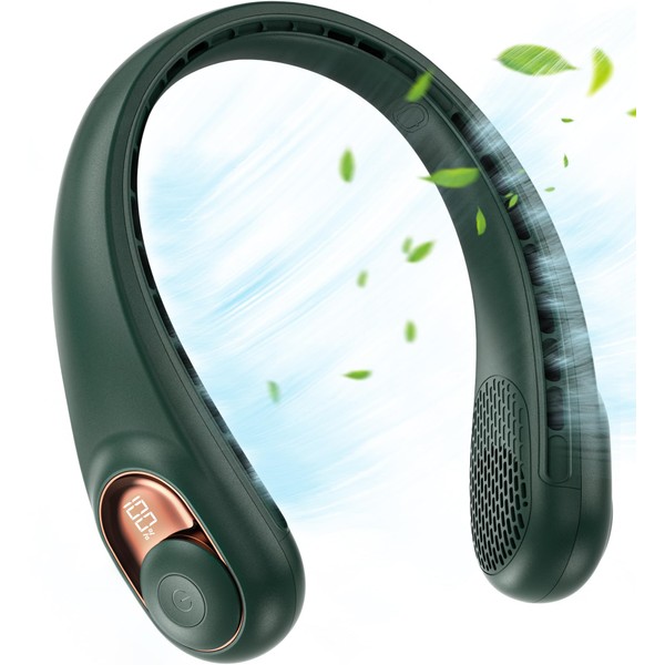 JIAGE Neck Fan, Portable Neck Fan Rechargeable, 5200mAh Battery Operated,