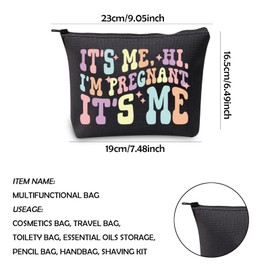 WCGXKO Pregnancy Gift Pregnancy Announcement Gift New Mom Zipper Pouch Makeup Bag (Pregnant CA)