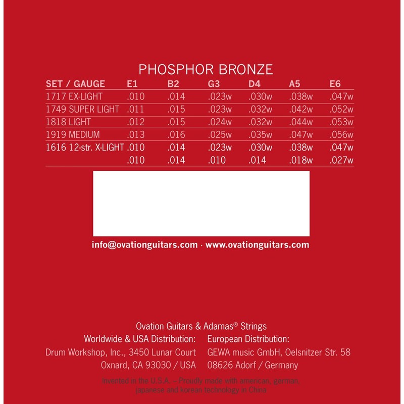 Adamas Saiten Satz für Akustikgitarre Historic Reissue Phosphor Bronze, massives