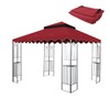 10x10 Ft Outdoor Patio Gazebo Replacement Canopy, Double Tiered Gazebo