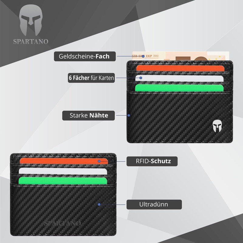 SPARTANO ARES Men's Credit Card Holder with RFID Protection, Elegant