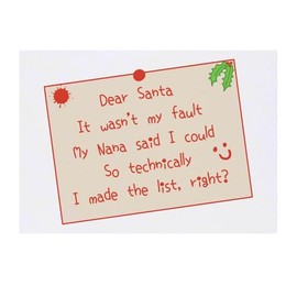 'Dear Santa, Nana Said I Could' Temporary Tattoo - Water Resistant, Skin-Safe, Non-Toxic Transfer (TO00079955)