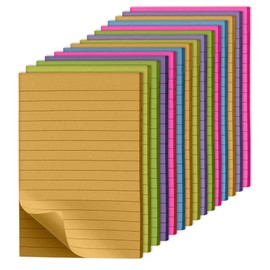 Sticky Notes 4x6 Lined – 15 Pack, 6 Bright Colors, 50 Sheets/Pad, Super Sticky & No Residue – Notes for Office, School, Home, Planner, Study