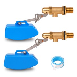 ZHEQOGZH 2 Pack Brass Float Valve 1/2 Inch, Livestock Water Tank Float Valve Switch Brass Float Ball Valve Shut Off Pool Auto Fill Valve for Automatic Waterer