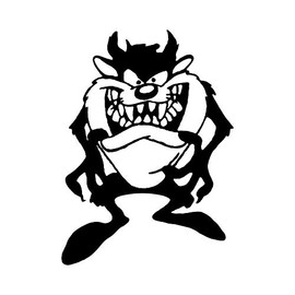 ZAWS Decals Wall Decal Tasmanian Devil TAZ Looney Tunes Vinyl Stickers Mural Glossy Black